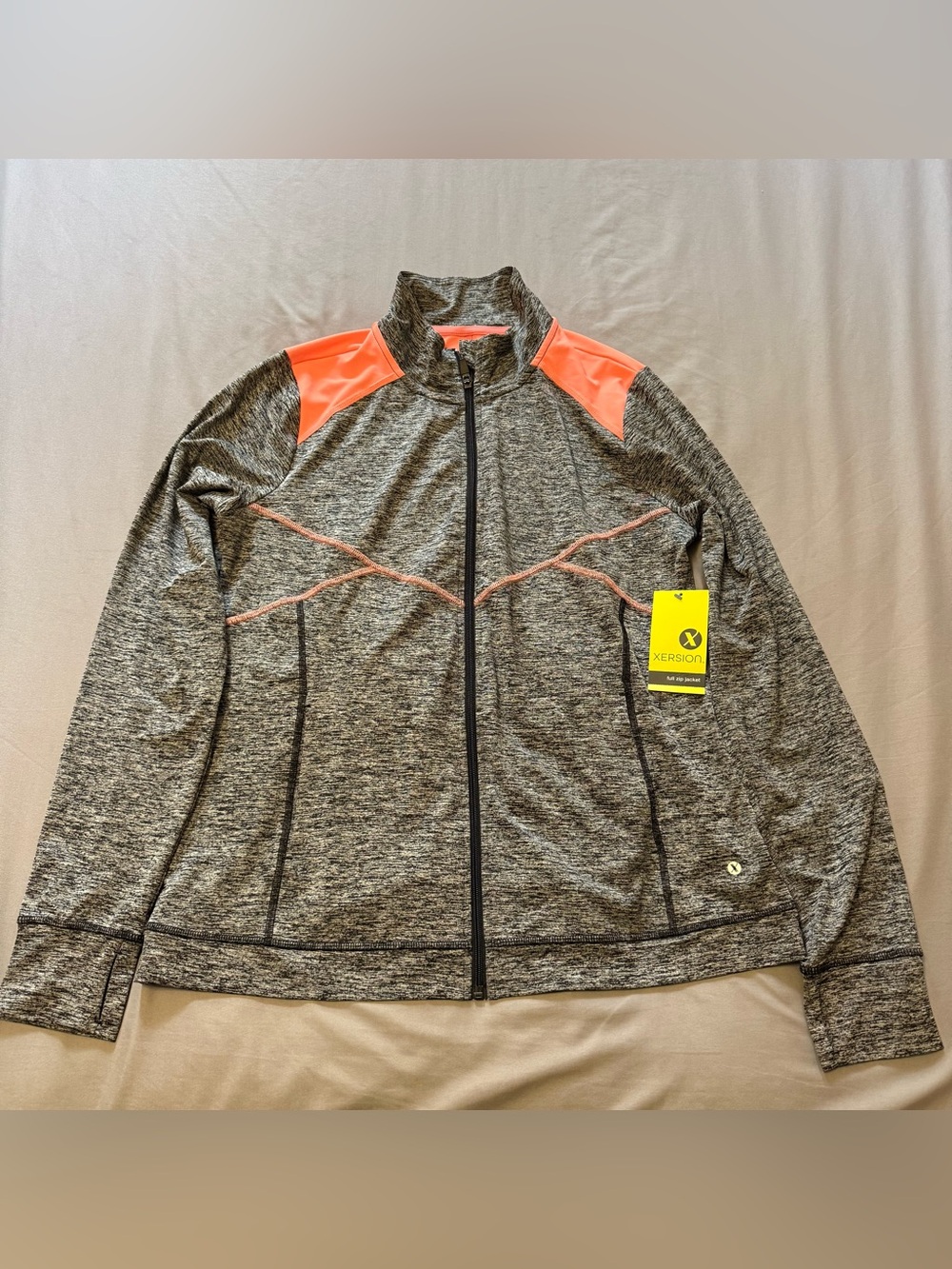 Xersion Heather Gray Full-Zip Jacket